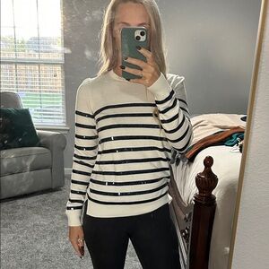 Striped White and Blue Sweater